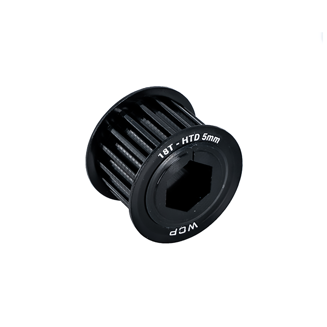 18t x 15mm Wide Aluminum Pulley (HTD 5mm, 1/2" Hex Bore)