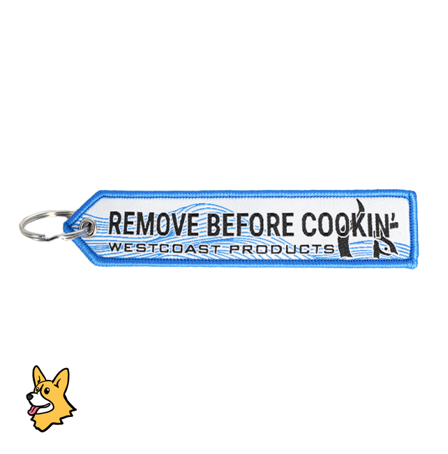 WCP-2272 - WCP 'Remove Before Cookin' Keychain Tag (White)